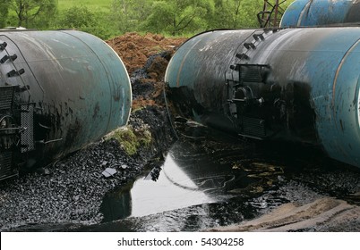 Wreck Of Oil Tanks