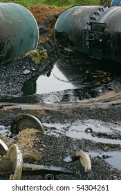 Wreck Of Oil Tanks