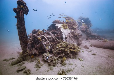 Wreck of a plane underwater