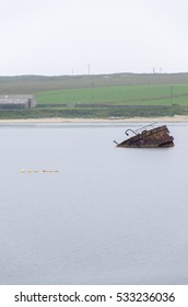 Wreck In Scapa Flow, Orkney Island, Scotland.