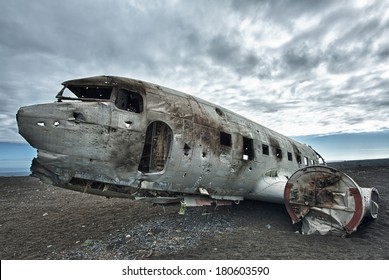 Wreck of a US military plane crashed in the middle of the nowhere. The plane ran out of fuel and crashed in a desert not far from Vik, South Iceland in 1973. The crew survived. 