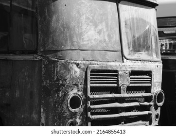 Wreckage of an old bus.