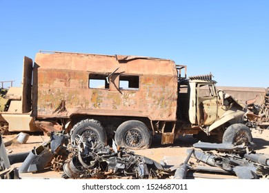 Wrecked Iraqi Army Truck In Scrap Yard