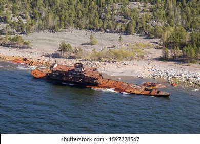 Wrecked Ship Near The Gogland Island