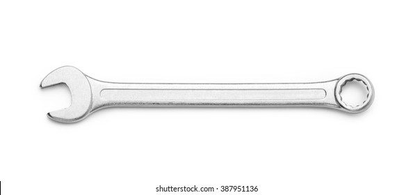 Wrench isolated on white background. Top view. Clipping path included.
