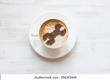 Wrench Made Of Cinnamon Powder In Cappuccino. Enterprise Asset Management, EAM Software. Repair Service Concept. Technical Support Concept