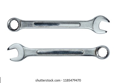 Wrench metal spanner spanner isolated on white background.