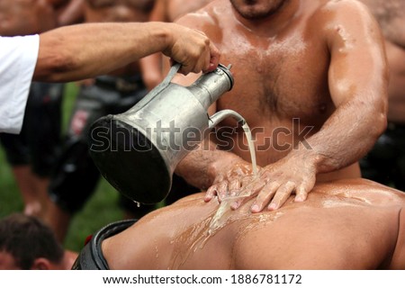 Wrestlers are meticulously preparing for oil wrestling traditionally held in Muğla's Kavaklıdere district.