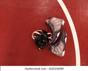 Wrestling Gear On Mat