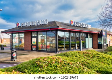 WREXHAM, UNITED KINGDOM - DECEMBER 25th, 2019: Burger King Resturant Store Front