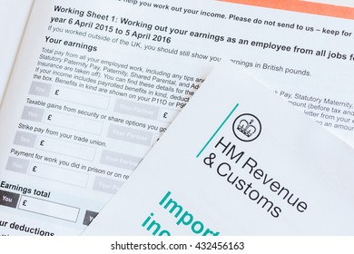 WREXHAM, UNITED KINGDOM - JUNE 6 2016: Renewing An Annual British Working Tax Credit And National Living Wage Concept