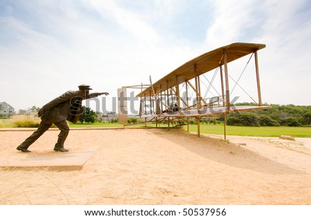 Wright Brothers National Memorial, first flight statue