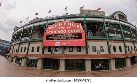 Wrigley Field baseball stadium - home of the Chicago Cubs - CHICAGO, UNITED STATES - JUNE 10, 2019