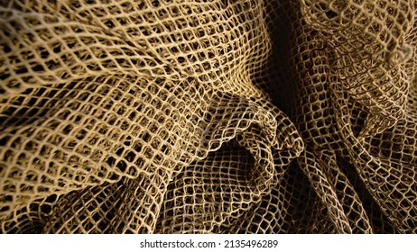 Wrinkled Fishing Net Texture As Background