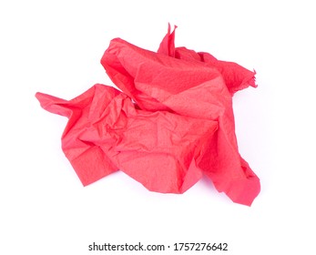 Wrinkled Paper Napkin Isolated On White Background