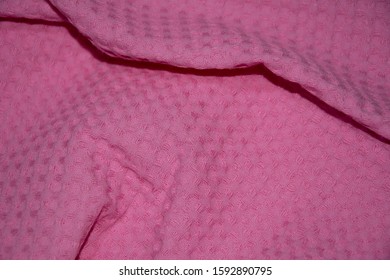 Wrinkled Pink Fabric Texture Waffles Closeup Stock Photo 1592890795 ...