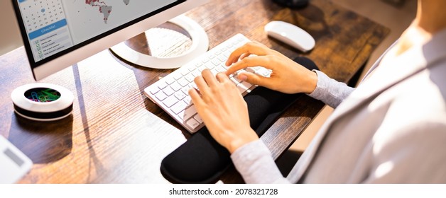 Wrist Keyboard Rest Against RSI - Repetitive Strain Therapy - Shutterstock ID 2078321728