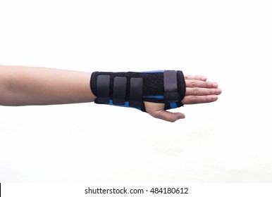 Wrist Splint Hand Isolated White Background
