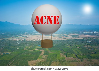 Write a ACNE on the balloon.