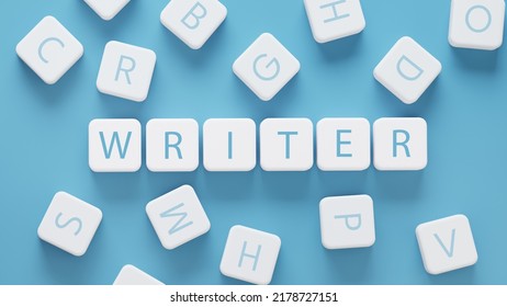 Writer word concept on 3D cube - Shutterstock ID 2178727151