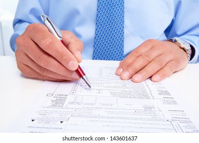 Writing Businessman Finance Accounting Business Background Stock Photo ...