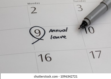 Writing Calendar Annual Leave