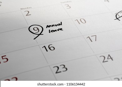 Writing Calendar Annual Leave