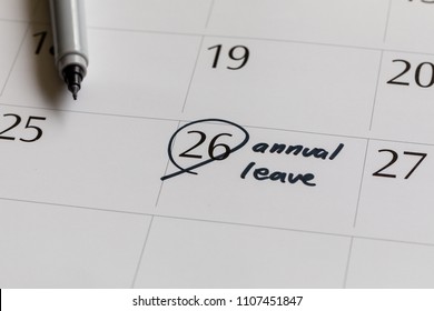 Writing Calendar Annual Leave