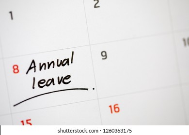 Writing Calendar Annual Leave