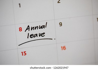 Writing Calendar Annual Leave