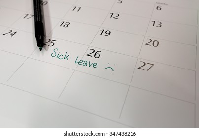 Writing Calendar Sick Leave 