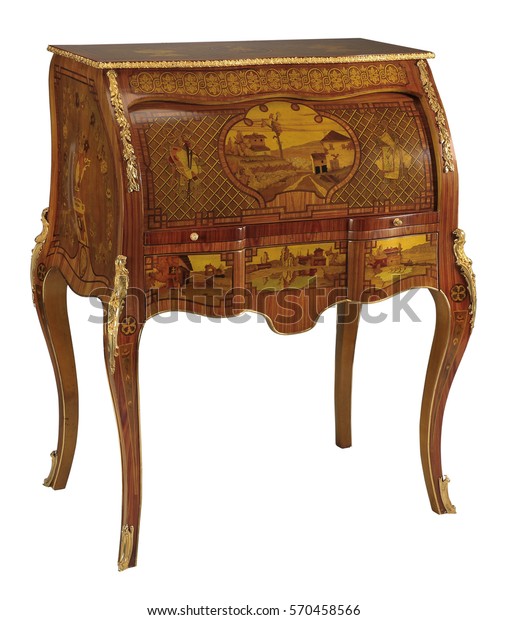 Writing Desk Ornate Wood Inlay Clipping Stock Photo Edit Now