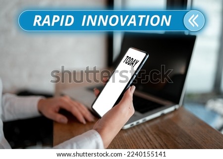 Writing displaying text Rapid Innovation. Business showcase characteristic of a website that search engine algorithms
