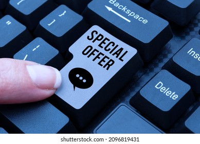 Writing displaying text Special Offer. Conceptual photo Selling at a lower or discounted price Bargain with Freebies Editing New Story Title, Typing Online Presentation Prompter Notes