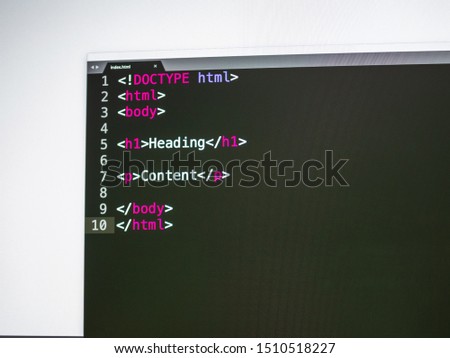 Writing HTML code - simple body, heading, and paragraph tags