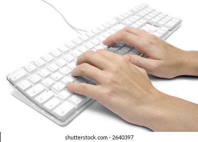 Writing on a White Computer Keyboard
