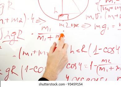 Writing On The Whiteboard Formulas, Closeup