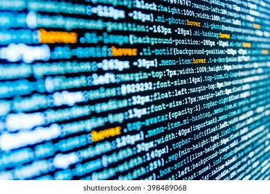 Writing programming code on laptop.  Web site codes on computer monitor. Technology background. Software background. Programmer workplace. Abstract screen of software. 
 - Powered by Shutterstock - Get 15% off with code: PIKWIZARD15
