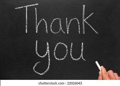 Writing Thank You On Blackboard Stock Photo 22026043 | Shutterstock