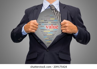 Writing value concept. 