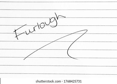 ‘Furlough’ Written On Lined Paper