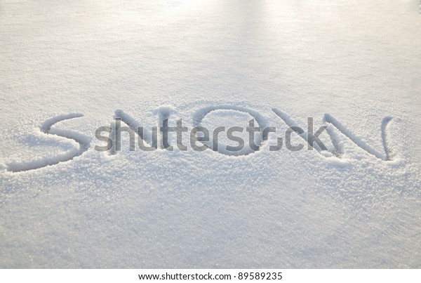 Written Word On Snow White Field Stock Photo Edit Now 89589235