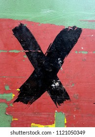 Written Wording In Distressed State Typography Found Letter X