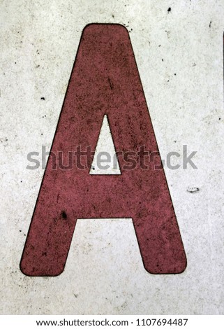 Letter A on a sign