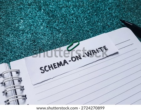 The writting schema on write on blue background. 
