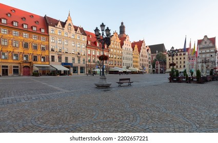 Wroclaw. Old Market Square On A Sunny Morning.