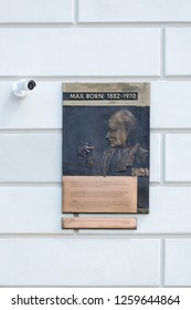 Wroclaw, Poland - July 09, 2018: A Memorial Plaque In Wroclaw On The House In Which The Famous German Physicist Max Born Was Born