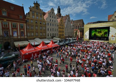 WROCLAW, POLAND - JUNE 8: FANZONE in Wroclaw before opening match Euro 2012 on June 8, 2012 in Wroclaw, Poland. Zone for the fans UEFA EURO Championship.