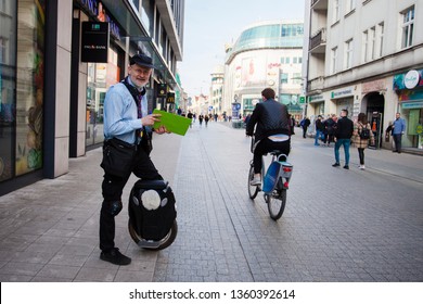 Wroclaw Poland - March 30, 2019: Collecting Signatures In Support Of The Party Wiosna (Spring) On Polwiejska Street