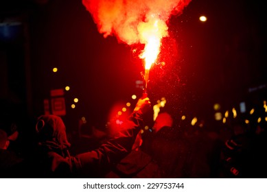 Wroclaw POLAND - NOV 11: Unidentified participants celebrating National Independence Day an Republic of Poland, Nov 11, 2014 in Wroclaw Poland - Shutterstock ID 229753744
